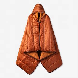 Puffy Blanket Poncho- Burnt Orange product image
