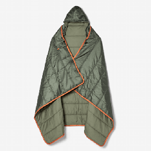 Puffy Blanket Poncho- Hunter Green product image