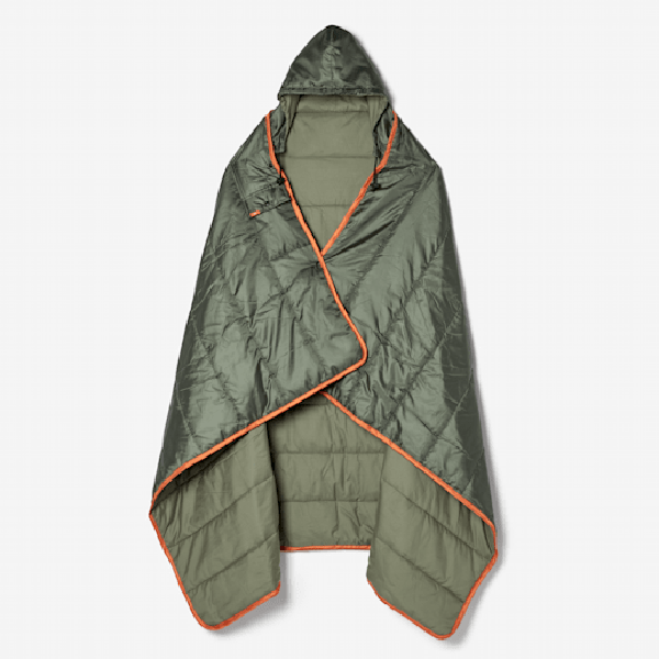 Puffy Blanket Poncho- Hunter Green product image