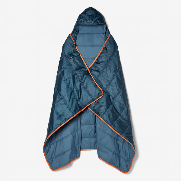 Puffy Blanket Poncho- Slate Blue product image