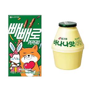 Lotte Almond Pepero (Box) + Binggrae Banana Milk 240ML product image