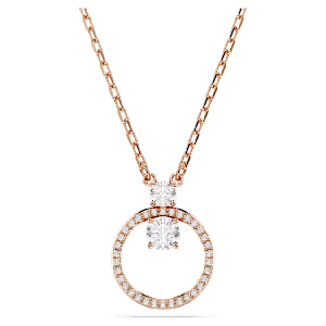 Constella Pendant - Pavé, Round cut, White, Rose gold-tone plated item image