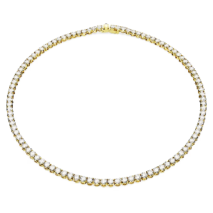 Matrix Tennis Necklace - White & Gold product image