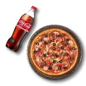 韓国ドミノ・ピザブラックタイガーシュリンプ（オリジナル）M + コーラ