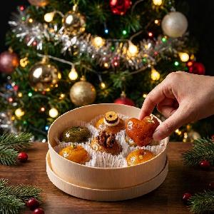 Korean Dessert Handmade Juak Tray 7-Piece Single Tier_Christmas item image