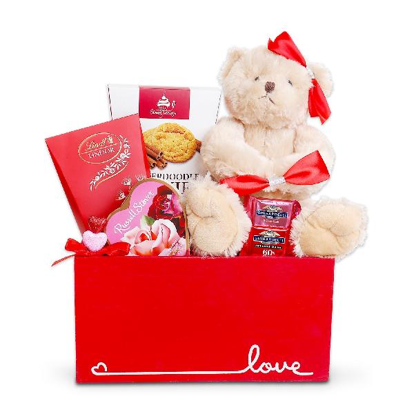 Teddy Bear and Treats Valentine's Day Crate product image