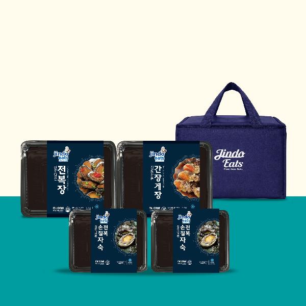 Jindo Premium Gift Set No.3
(Boiled Abalone 2+Seasoned Abalone 1+Soy Sauce Marinated Crab 1) product image