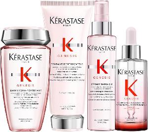 KÉRASTASE Genesis, Routine to Combat Hair Fall Due to Breakage, For Fine Hair, Contains Nourishing and Fortifying Shampoo, Conditioner, Leave-In Treatment & Heat Protectant Fluid, Quad Set product image