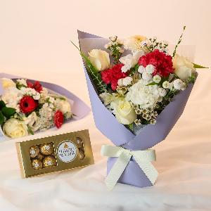 화이트데이 계절 꽃다발+페레로로쉐 8구 item image