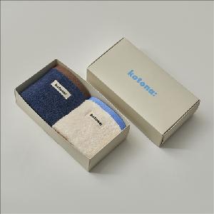Towel Homebody Hand Towel Dark Navy+Ivory Set 40s Towel+Shopping Bag S product image