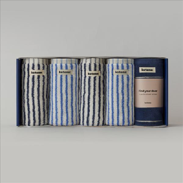 Towel Blue Hazel Set Towel Bath Mat 5P 40s Towel+Shopping Bag L product image