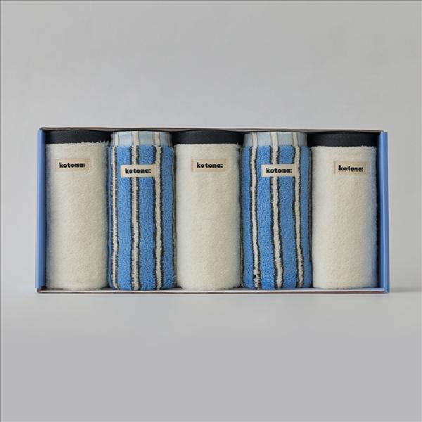 Towel More Blue Favorite Dusty 5P Gift Set 40s Towel+Shopping Bag L product image