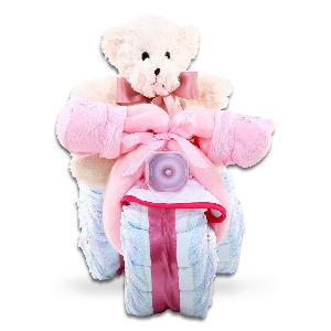 Pink Tricycle Diaper Cake Gift product image