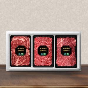 Grade 1 Mixed Grilling & Cut Beef Antibiotic-Free Korean Beef Set No. 4 (Total 1.2kg/400g each/Ribeye+Bulgogi+Soup Cut) Chilled product image