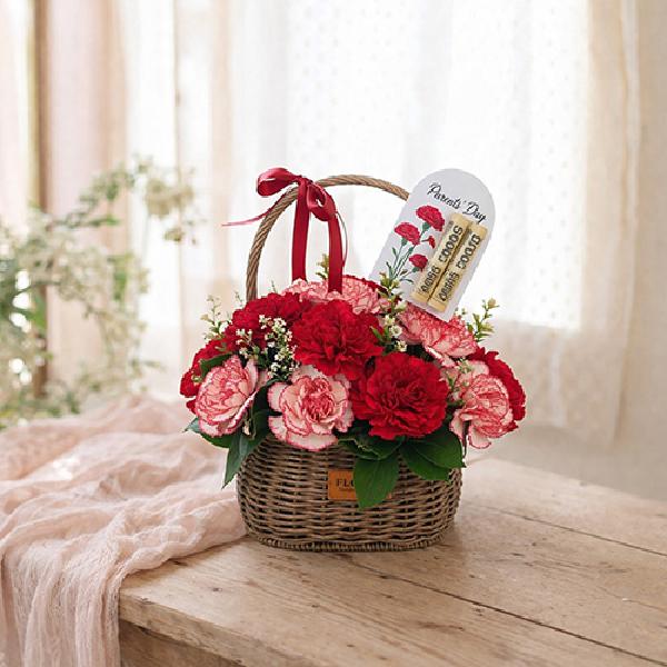 Carnation Flower Basket Filled with Thanks product image