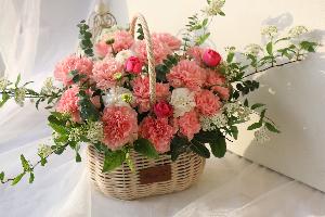 Fresh Carnation Flower Basket Pink Large product image