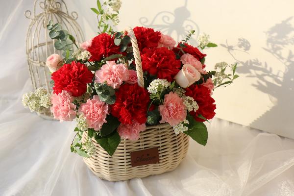 Fresh Carnation Flower Basket Mixed Medium product image