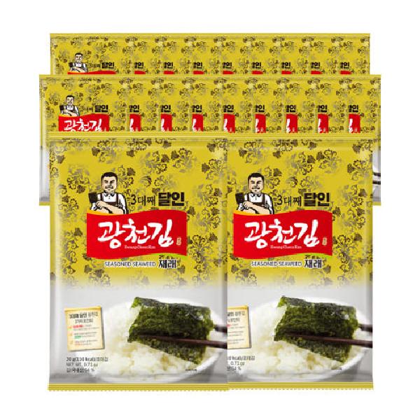 Special Price 3rd-Generation Master Gwangcheon Traditional Seaweed (Full-Sheet 20g 20 Packs) product image