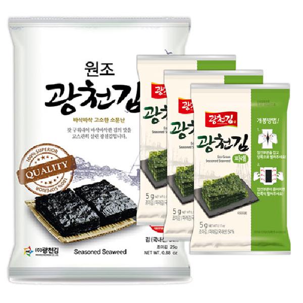 Eco Green Laver Lunchbox Seaweed 5g 20 Packs+Full-Sheet Seaweed 25g 10 Packs product image