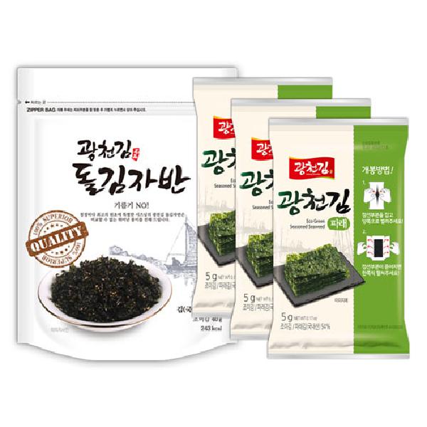 Eco Green Laver Lunchbox Seaweed 5g 20 Packs+Stone Seaweed Flakes 40g 10 Packs product image