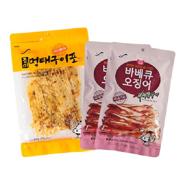 Seasoned Grilled Dried Pollack 100g*1+BBQ Squid 50g*2 product image