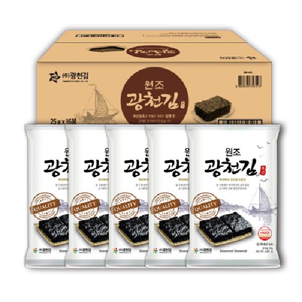 Original Gwangcheon Full-Sheet Seaweed 25g 16 Packs product image