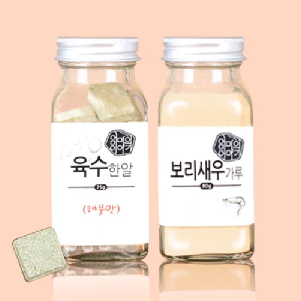 Seafood Broth Coins 3g 25 Tablets 1 Bottle+Barley Shrimp Powder 80g 1 Bottle product image