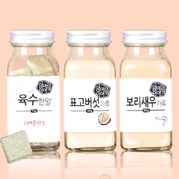 Seafood Broth Coins 3g 25 Tablets 1 Bottle+Shiitake Mushroom Powder 40g 1 Bottle+Barley Shrimp Powder 80g 1 Bottle product image