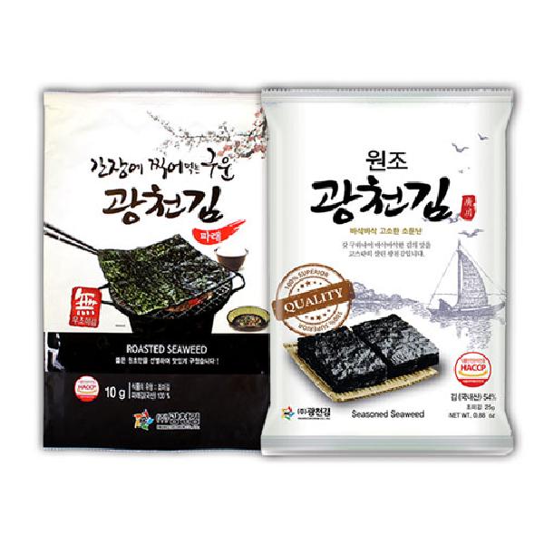 Roasted Unsalted Seaweed 10g 3 Packs+Full-Sheet Seaweed 25g 3 Packs product image