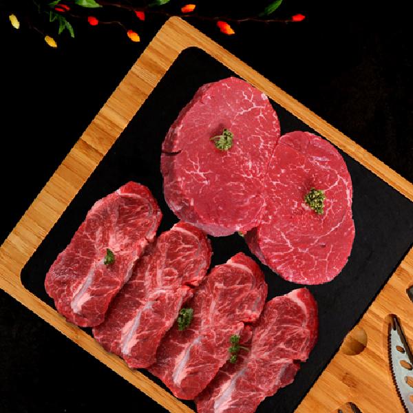 (Chilled/Skin-Packed) Grade 1 Hoengseong Hanwoo Tenderloin 200g+Flat Iron Steak 200g product image
