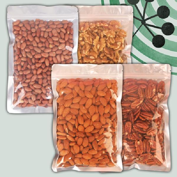 Roasted Peanuts 300g+Walnuts 250g+Roasted Almonds 300g+Pecans 250g(Zipper Bag) product image