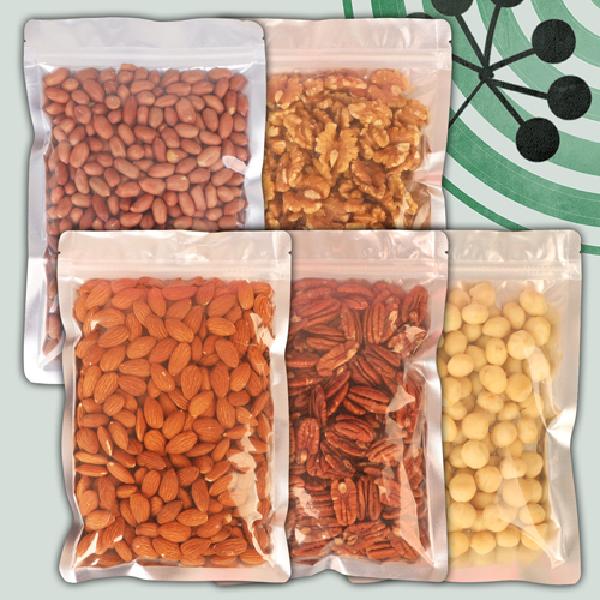 Roasted Peanuts 300g+Walnuts 250g+Roasted Almonds 300g+Pecans 250g+Macadamia Nuts 250g(Zipper Bag) product image