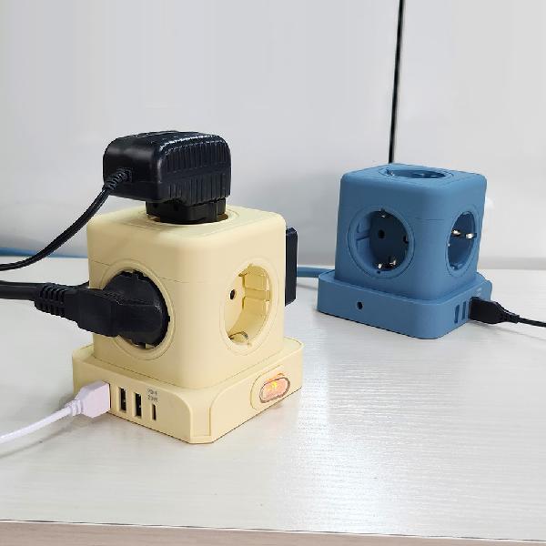 QB-01 5-Outlet High-Capacity 4000W Cube Switch Power Strip (USB/Type-C 20W Fast Charging) product image
