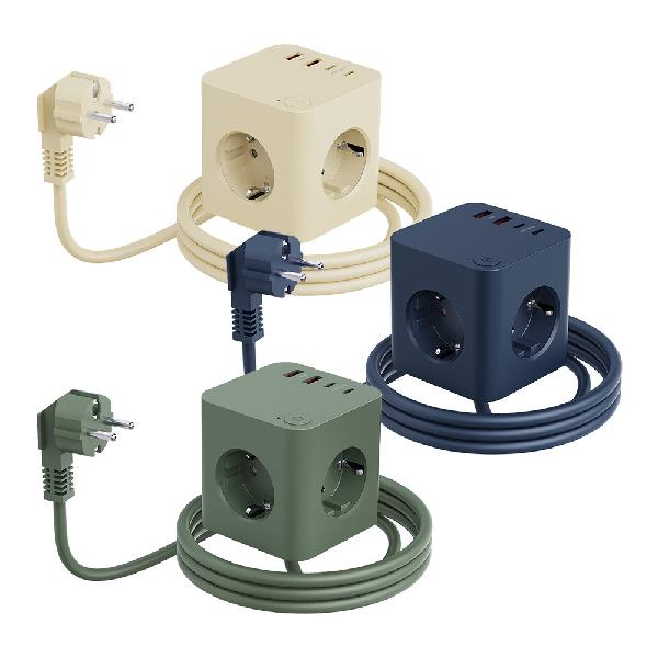 MT06 Corded Switch 1.8M Cube Power Strip 4000W High Capacity (3 Outlets/Type-C/USB) product image