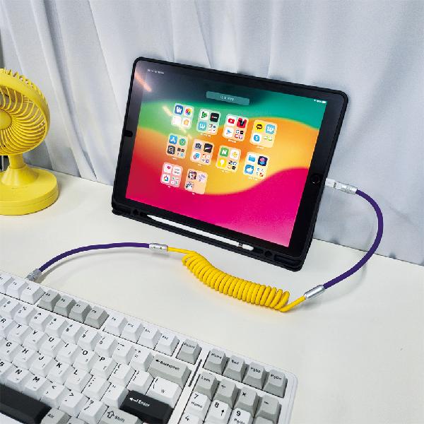 Super-Fast 240W Two-Tone Silicone Spring C to C Charging Cable product image