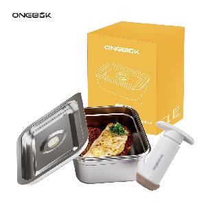 Wonbok Microwave-Safe All-Stainless Vacuum Container 1200ml + Manual Vacuum Pump Set product image