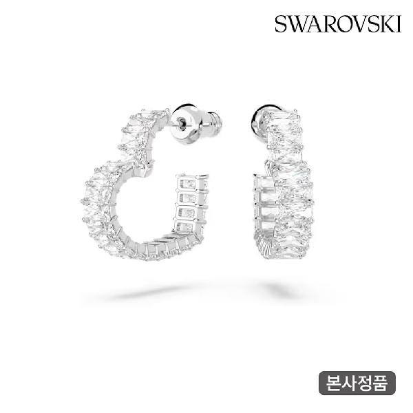 Matrix Heart Rhodium Hoop Earrings S 5653170 product image