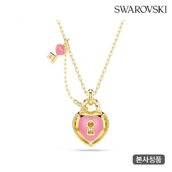 Idyllia Gold-Tone Pink Heart Key Necklace 5737288 product image