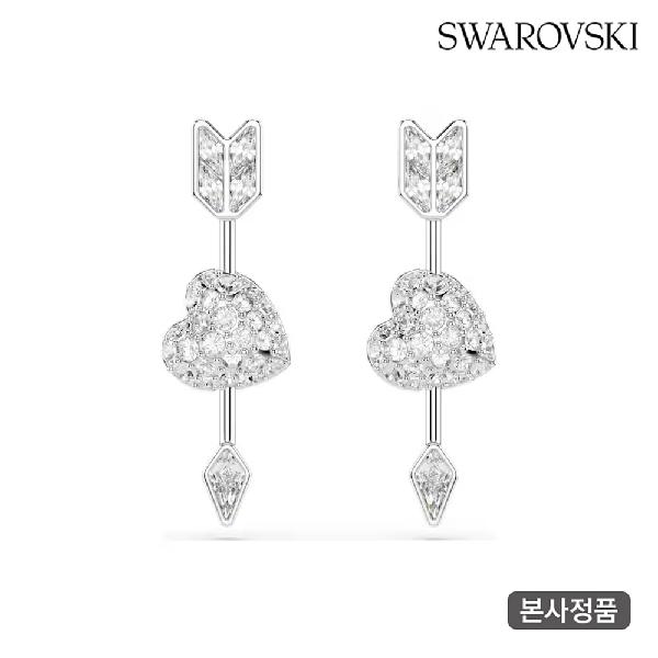 Idyllia Heart with Arrow Rhodium Drop Earrings 5749602 product image