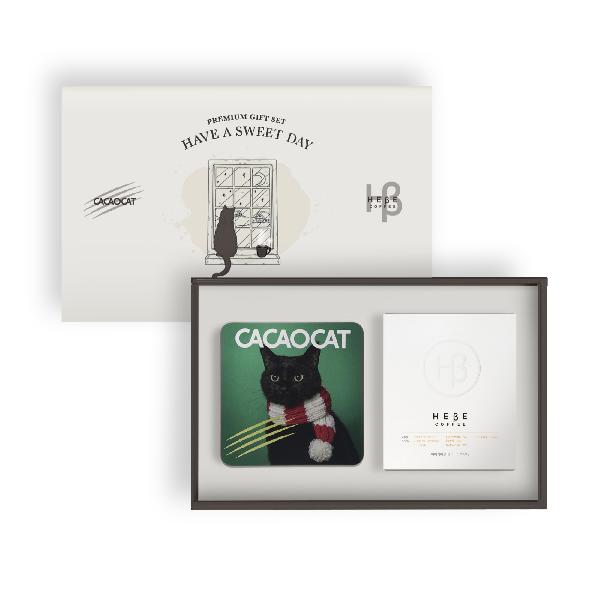 Kakao Cat x Hebe Coffee Chocolate & Coffee Drip Bag Gift Set Green (Shopping Bag Included) item image