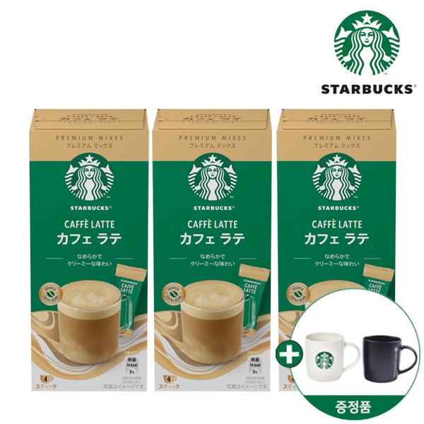 Premium Mix Stick Cafe Latte (18g * 4 Sticks) 3 Boxes + Starbucks Mug (Random) product image