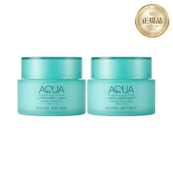 Nature Republic Super Aqua Max Combination Moisture Cream (For Combination Skin), 120ml, 2pcs product image