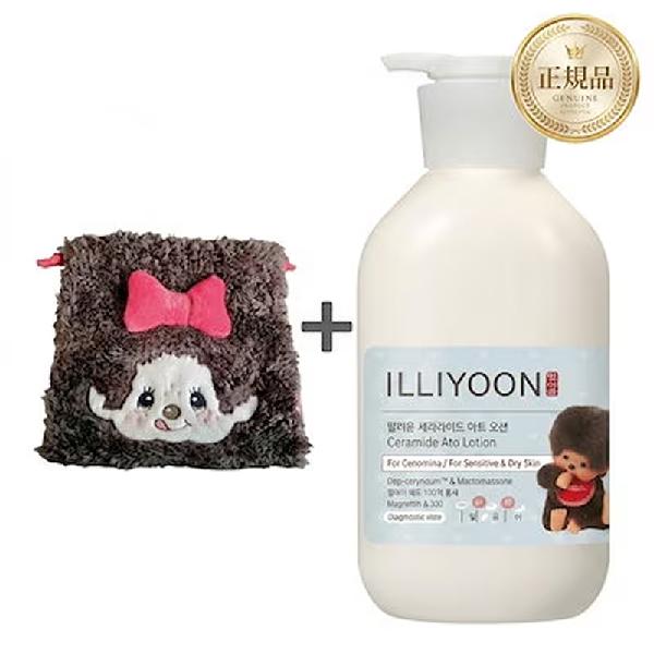 ILLIYOON Ceramide Ato Lotion 600ml + Monchhichi Pouch product image
