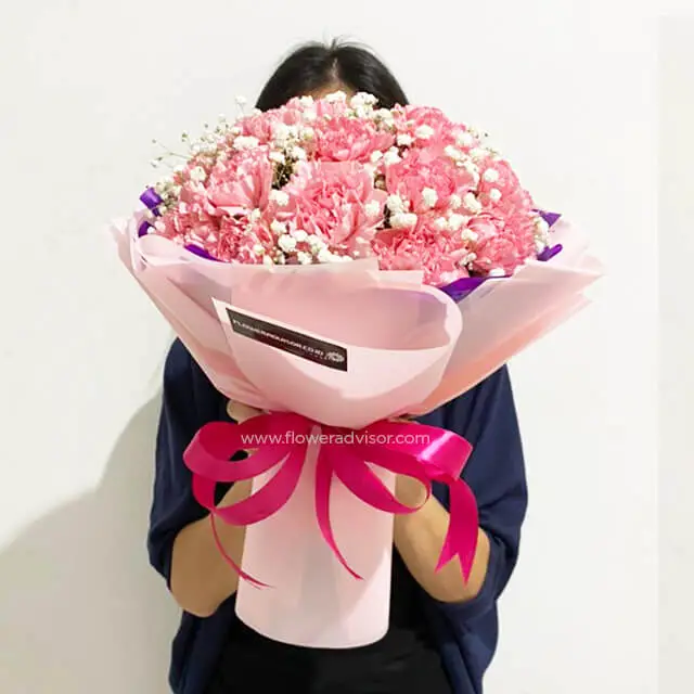 Medium Carnation Birthday Bouquet - Silky Bloom product image