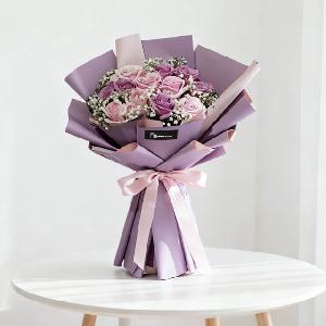 6 Pink Roses 6 Purple Roses - Cherry Lips product image