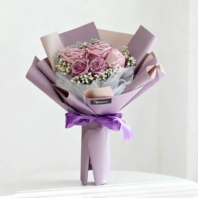2 Purple Roses, 3 Pink Roses - Jeannette product image