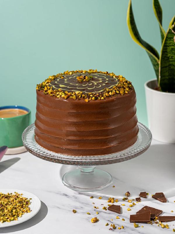 Patisserie Valerie Dubai Chocolate Cake 6" – Luxury 4-Layer Chocolate & Pistachio Kunafa Dessert (10 Portions) item image
