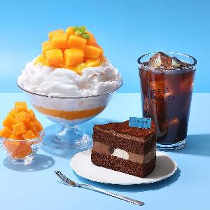 Refreshing Mango Bingsu Set (Apple Mango POP Bingsu+Low-Sugar Cacao Cake (Slice)+Iced Americano) product image