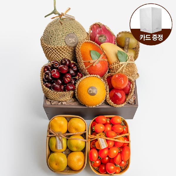 "With Complimentary Message Card" Premium Fruit Gift Set Eco-Friendly Packaging No. 5, 12 Varieties (Melon, Mandarin Orange, etc.) 5.1kg or more - Korea’s First Fruit Sommelier with 27 Years of Experience item image
