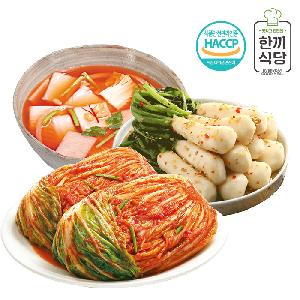 Hankki Sikdang 100% Korean Kimchi Hearty 3-Type Set (Whole Napa Cabbage Kimchi 1kg, Chili Seed Young Radish Kimchi 1kg, Nabak Kimchi 1kg) product image